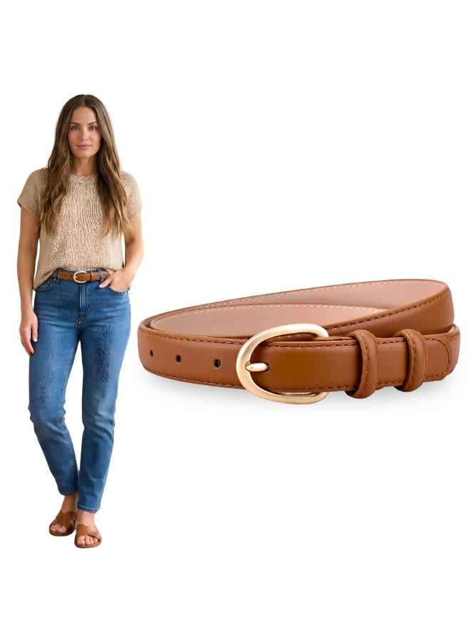 Classic Milano Women's Belt with Gift Box | Faux Leather Ladies Belt for Dresses, Jeans & Gowns | Stylish Womens Belt | Adjustable Girls Belt | Belt for Women with Elegant Buckle