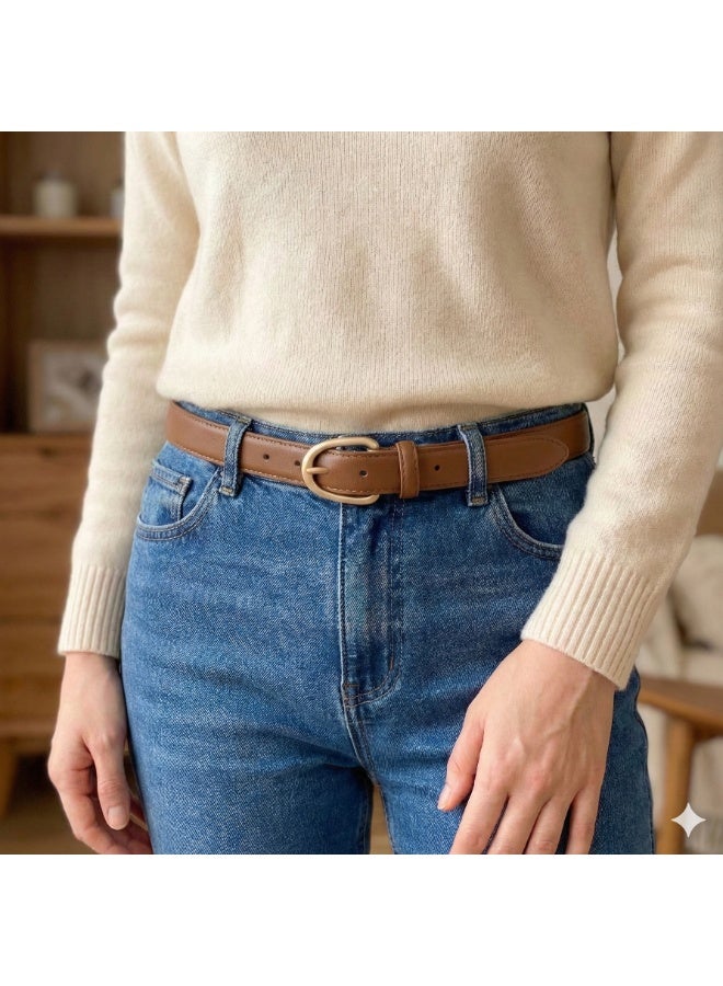 Classic Milano Women's Belt with Gift Box | Faux Leather Ladies Belt for Dresses, Jeans & Gowns | Stylish Womens Belt | Adjustable Girls Belt | Belt for Women with Elegant Buckle - Image 2