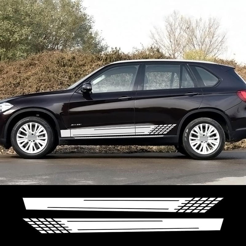 Car Side Door Skirt Sticker for BMW X5 F15 E70 E53 G05,Car Door Side Skirt Stripes Stickers Body Decor Decals Auto Accessories,White - Image 2