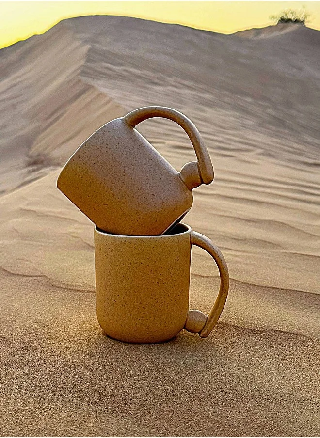 Tohfa Luxe TohfaLuxe Ball Mug Sand - Set of 2 in a Gift Box
