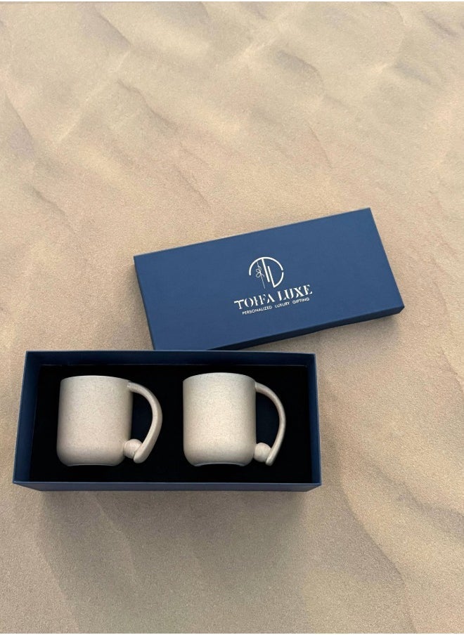 Tohfa Luxe TohfaLuxe Ball Mug Sand - Set of 2 in a Gift Box  - Image 1