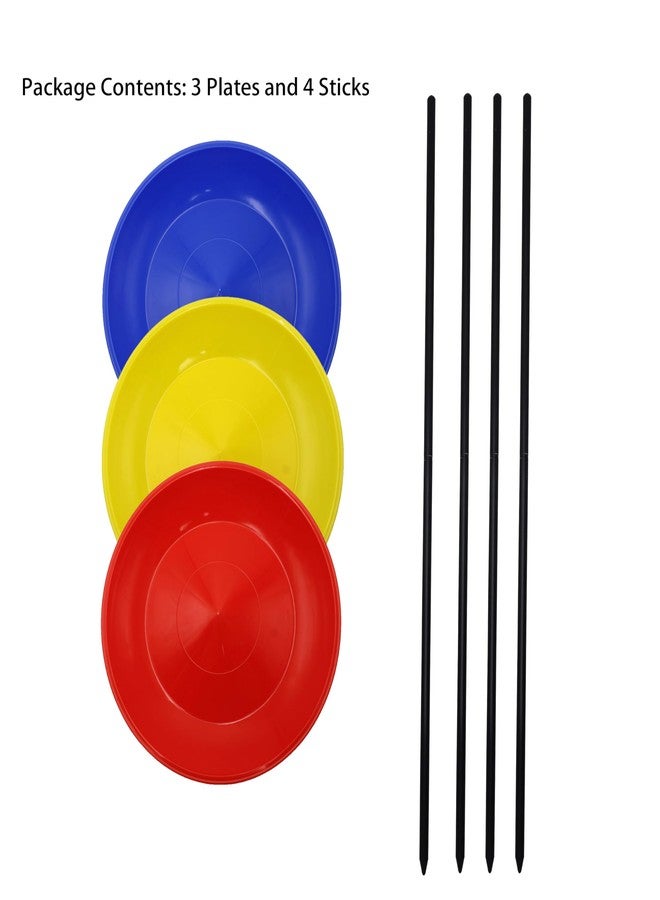 PEHHAH Juggling Spinning Plates Set of 3 with Sticks for Game Toys and Circus Skills - Image 5