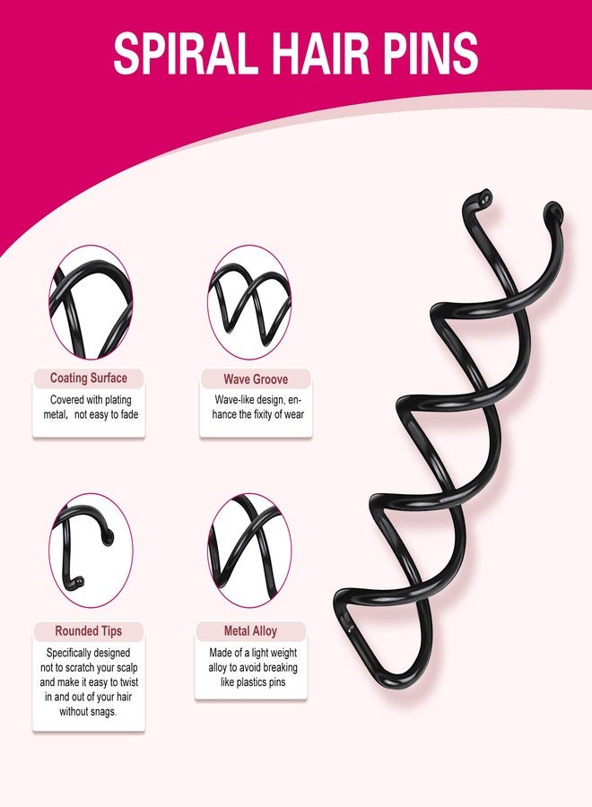 TaShow 30 قطعة دبابيس شعر حلزونية، 3 ألوان دبابيس دوارة للشعر، دبابيس شعر حلزونية من سبائك، دبابيس شعر حلزونية لتجعيد الشعر مع أطراف مدورة غير خادشة للنساء (2.36 بوصة) - Image 4