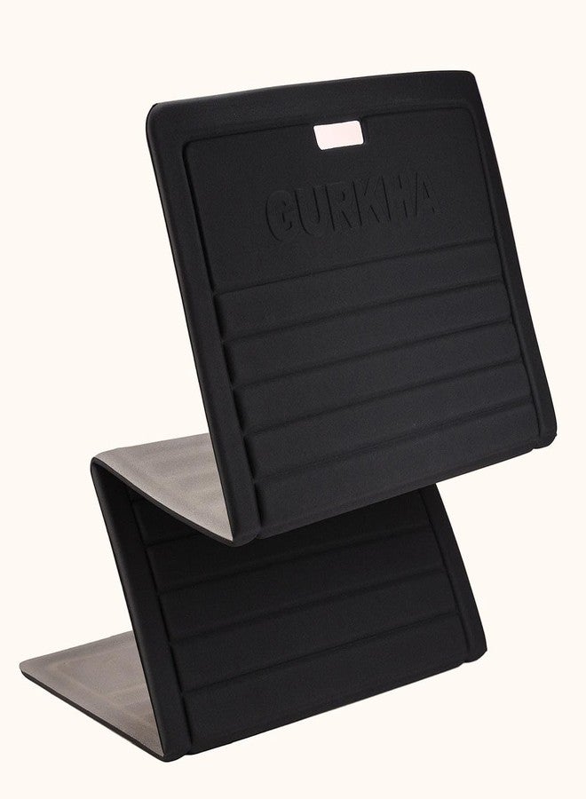 Gurkha 13mm GURKHA Foldable Performance Yoga Mat for Men & Women | Non-Slip, India’s First Foldable Extra-Cushioned Mat for Yoga, Pilates, HIIT & Floor Workouts | Portable, Durable & Lightweight Fitness Mat - Eternal Power (Black) | 170 cms x 70 cms - Image 1