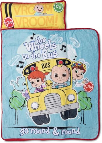 CoComelon Kids Nap-Mat Set – Includes Pillow and Plush Blanket – Great for Boys or Girls Napping During Daycare, Preschool, or Kindergarten, Pink - Fits Young Children Ages 3-5 - Image 4
