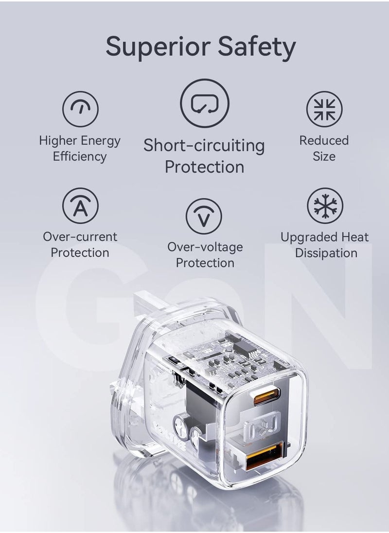 VOLTME - 30W GaN3 Dual Port USB-C Power Adapter | Fast Charging Wall Charger for iPhone 16 Pro/Max/Plus Series, iPhone 15 Pro/Max/15/15 Plus, iPhone 14/13/12, iPad, MacBook Air, Samsung Galaxy S24/S23/S22/S21, and More | PD 30W for Efficient Power Delivery- White - Image 1