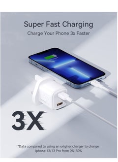 VOLTME 30W GaN3 Dual Port USB-C Power Adapter | Fast Charging Wall Charger for iPhone 16 Pro/Max/Plus Series, iPhone 15 Pro/Max/15/15 Plus, iPhone 14/13/12, iPad, MacBook Air, Samsung Galaxy S24/S23/S22/S21, and More | PD 30W for Efficient Power Delivery- White  - Image 2