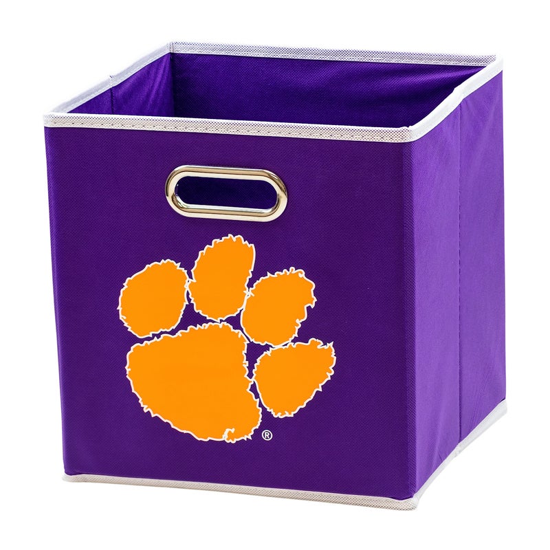 Franklin Sports NCAA Clemson Tigers Collapsible Storage Bin Made to Fit Storage Bin Shelf Organizers 105 x 105