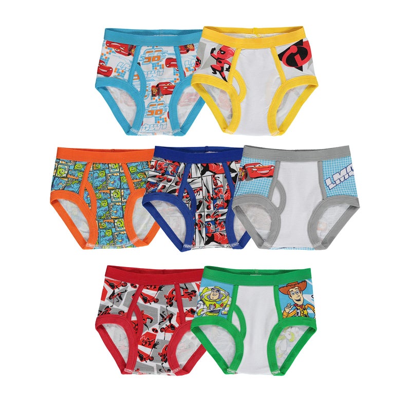 Disney boys Pixar Underwear Multipacks Briefs, Multi, 2-3T US, Set of 7 - Image 1