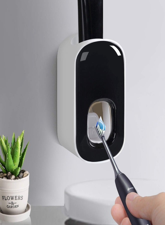 Visen Toothpaste Dispenser,Automatic Toothpaste Squeezer Fit for Kids and Adults,Hands Free Wall Mounted Toothpaste Holder With Self-stick Sticker,Punch-Free Toothpaste Squeezer For Famliy Bathroom(Black) - Image 1