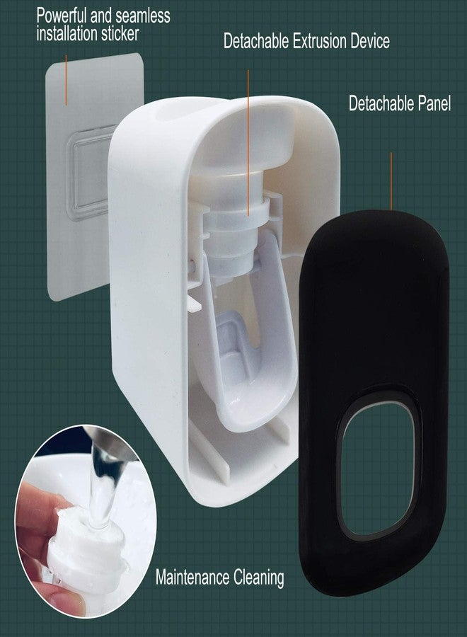 Visen Toothpaste Dispenser,Automatic Toothpaste Squeezer Fit for Kids and Adults,Hands Free Wall Mounted Toothpaste Holder With Self-stick Sticker,Punch-Free Toothpaste Squeezer For Famliy Bathroom(Black) - Image 4