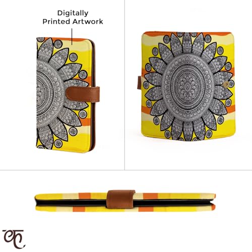 Kalankit Ladies Wallet for Women | Vegan Leather Travel Passport Wallet | Bi-Fold Long Purse for Woman, Gift Items for Women, Passport Holder | Yellow Hues - Image 5