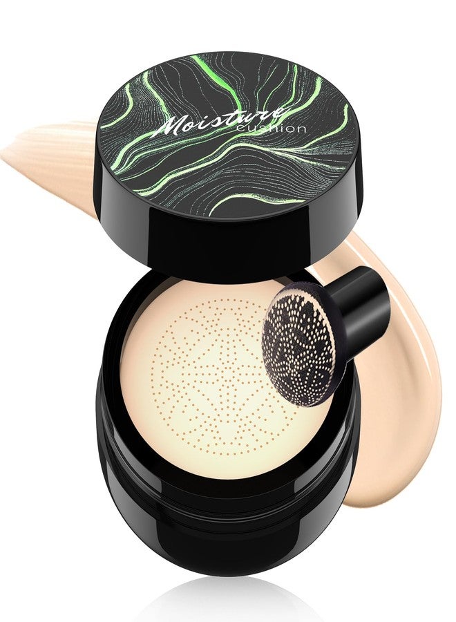 OETUIOW Mushroom Head Air Cushion CC Cream Strong Concealer, Moisturizing BB Cream Makeup Base Primer Even Skin Tone for All Skin Types, Face Makeup Cushion Foundation Long Lasting (Ivory) - Image 1