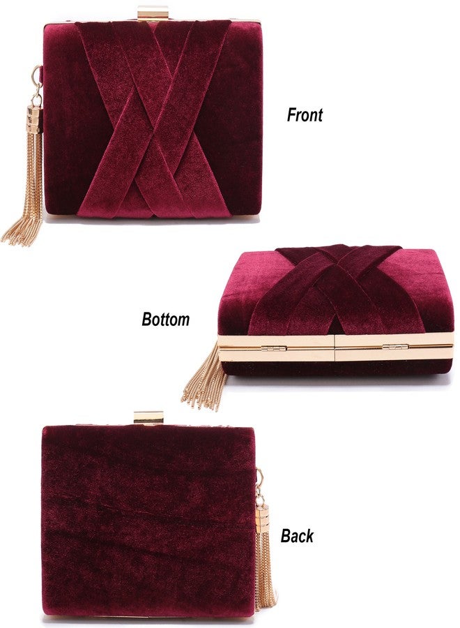CARIEDO Velvet Evening Clutch Purse for Women - Bridal Wedding Guest Bag, Elegant Gift for Bride Family, Black Tie Events & Formal Occasions - Image 5
