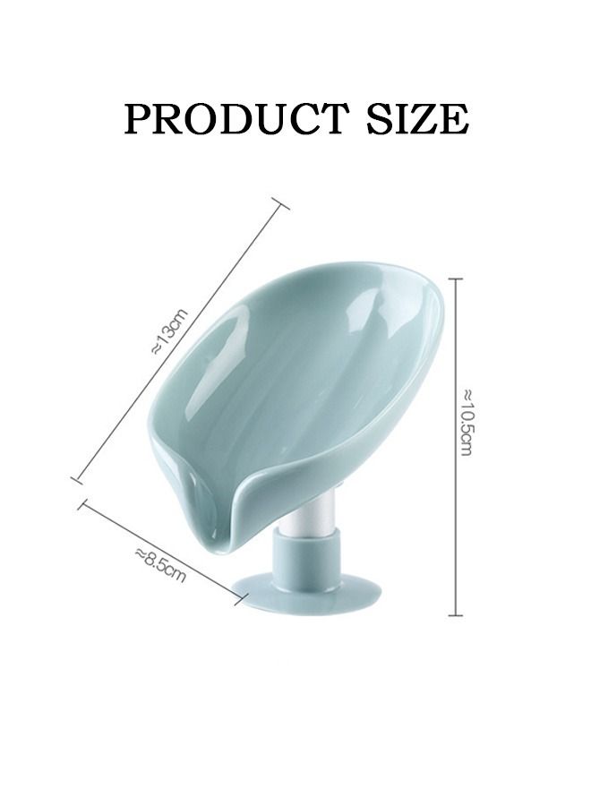 HOMESTAR 4 Pcs Self Draining Soap Holder, Fast Drying Strong Suction Cup Adhesion Dish, for Bathroom Shower Kitchen Sink (Green, Grey) - Image 2