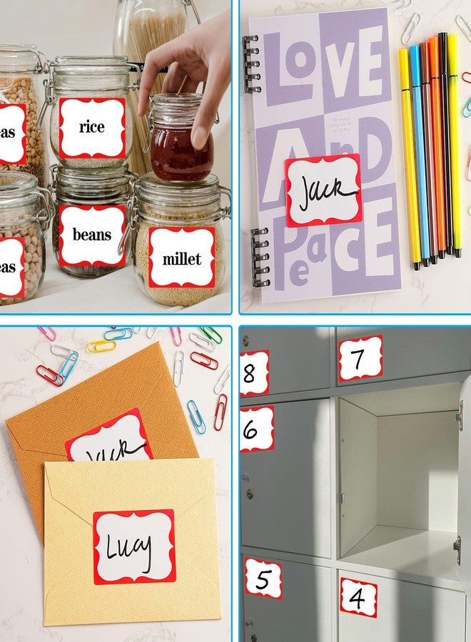 labelon Red Name Tag Stickers, 2"x 3" Holiday Gift Tag Stickers with Red Border 200 Pcs Adhesive Name Sticker Name Badges Labels for Holiday Gift, School, Office, Home, Party - Image 4