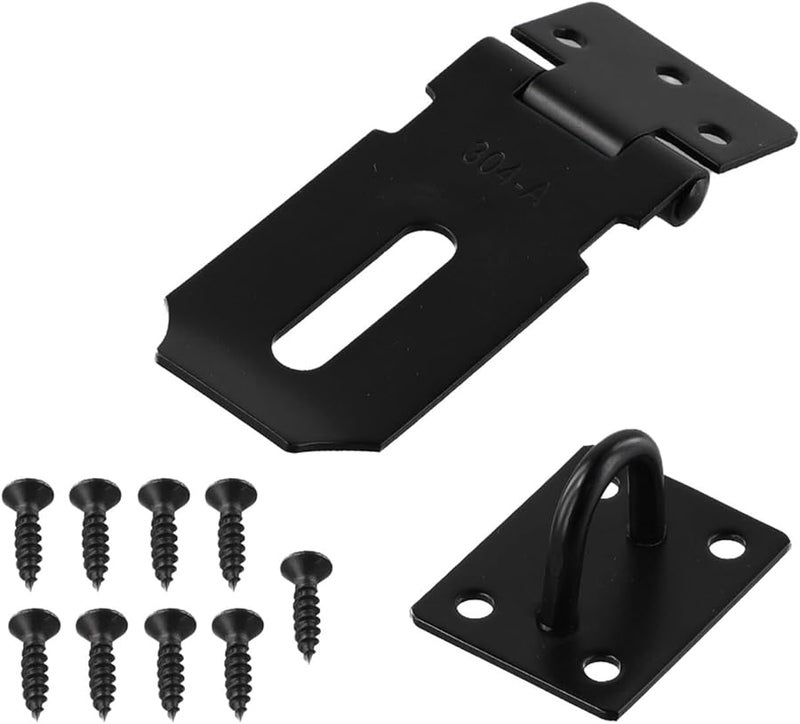 Heavy Duty 3 Inch Stainless Steel Door Hasp with Folding Lock Buckle Anti Theft Security Catch - Image 1