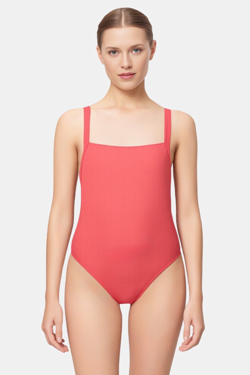 Billabong Women Non Padded Solid One Piece, Red - Image 1