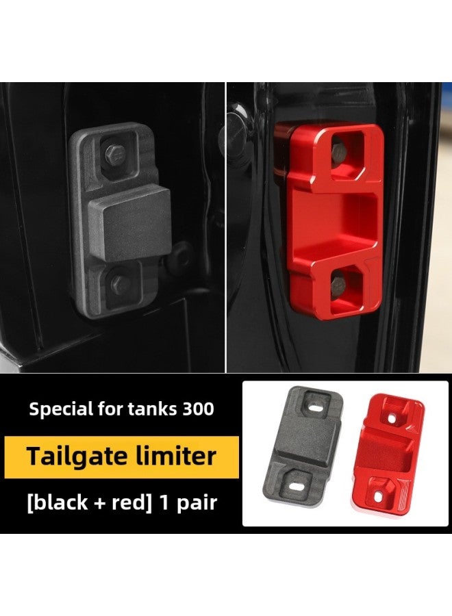 Tank 300 Tailgate Stopper Modified Special Anti-abnormal Noise Sinking Aluminum Alloy Rear Door Lock Auto Parts-Color:Tank 300-tailgate Limiter Red + Black-Specifications:Standard  - Image 1