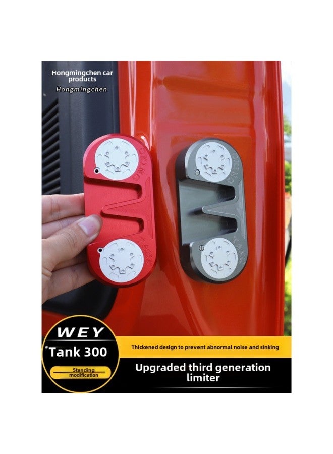Tank 300 Tailgate Stopper Modified Special Anti-abnormal Noise Sinking Aluminum Alloy Rear Door Lock Auto Parts-Color:Tank 300-tailgate Limiter Red + Black-Specifications:Standard  - Image 2