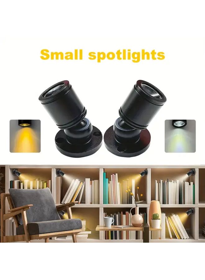 2Pcs Warm White Mini LED Spotlights USB Powered 6 5Ft Cable For Artwork Plant Display - Image 1