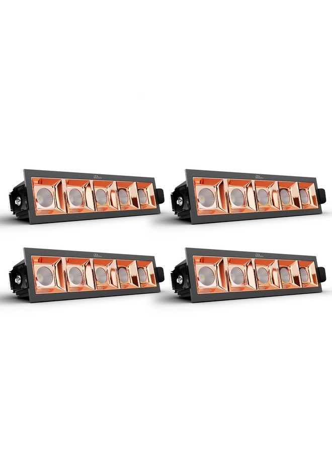MURPHY Murphy 10W Rose Gold Finish Square Laser LED Ceiling COB Spot, Focus, Down Ceiling Light, Ceiling Pop Light (Warm White, Pack of 4), with 2 Years Warranty - Image 1