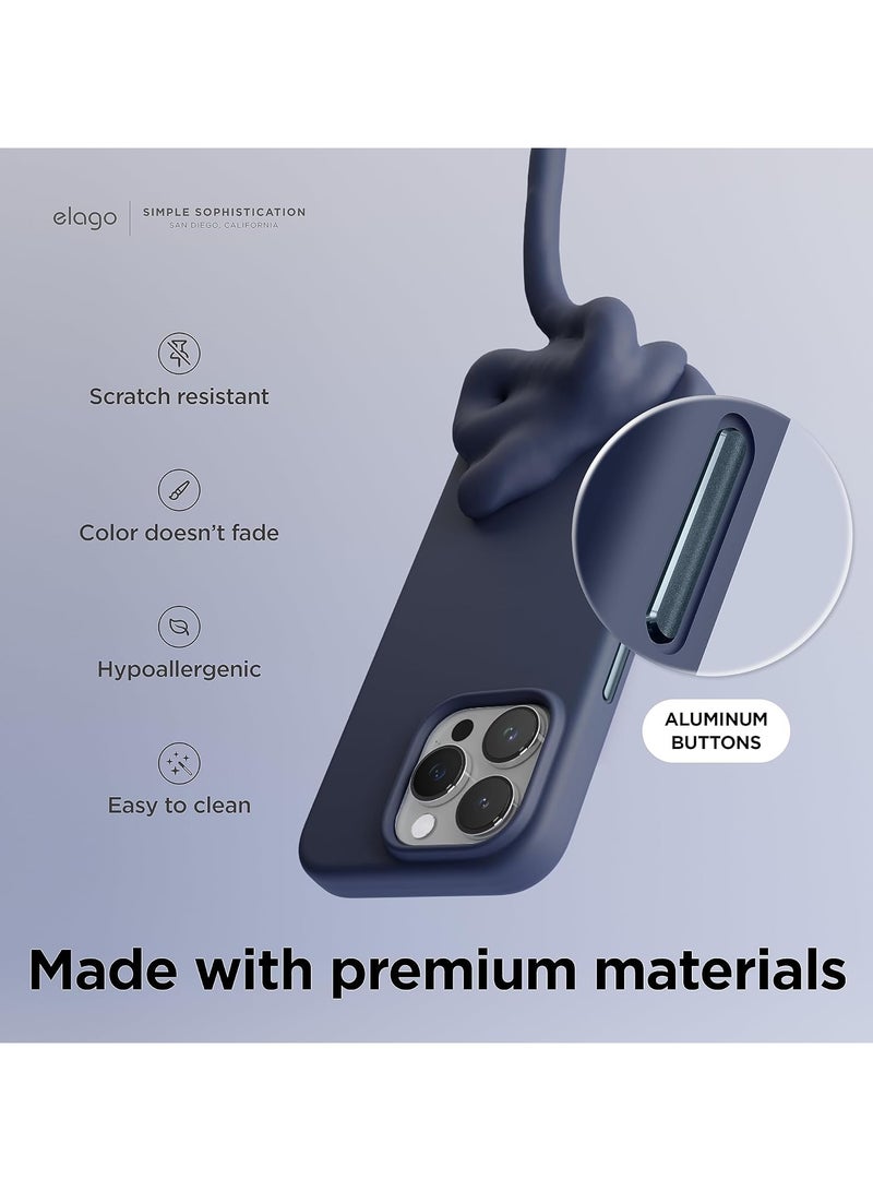 Elago Magnetic Liquid Silicone for iPhone 15 PRO Case Cover with MagSafe Shockproof - Jean Indigo - Image 2