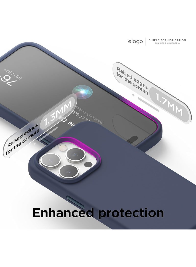 Elago Magnetic Liquid Silicone for iPhone 15 PRO Case Cover with MagSafe Shockproof - Jean Indigo - Image 3