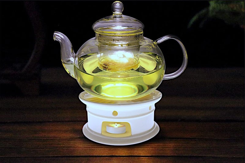 Sun's Tea Universal Ceramic Teapot Warmer | Tea Warmer - Round (Size - 4.25 in / 11 cm Diameter) - Candle Never Flames Out - Image 3