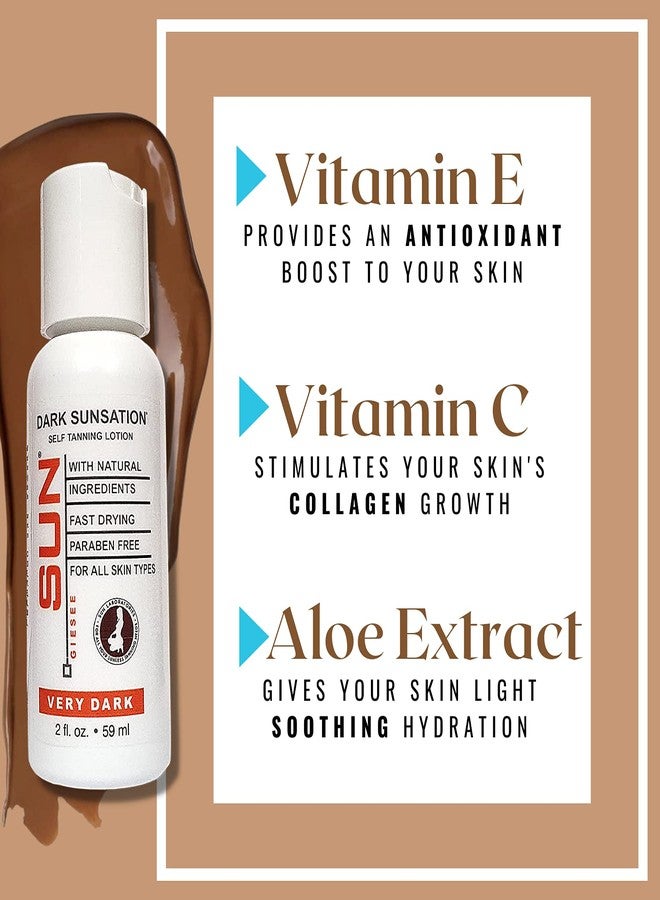 Sun Laboratories By Giesee Dark Sunsation Sunless Tanning Lotion 2 oz - Travel Size Sunless Tanning Lotion, Self Tanner, Instant Self Tanning Lotion, Long Lasting Self Tanner for Face and Body - Image 3