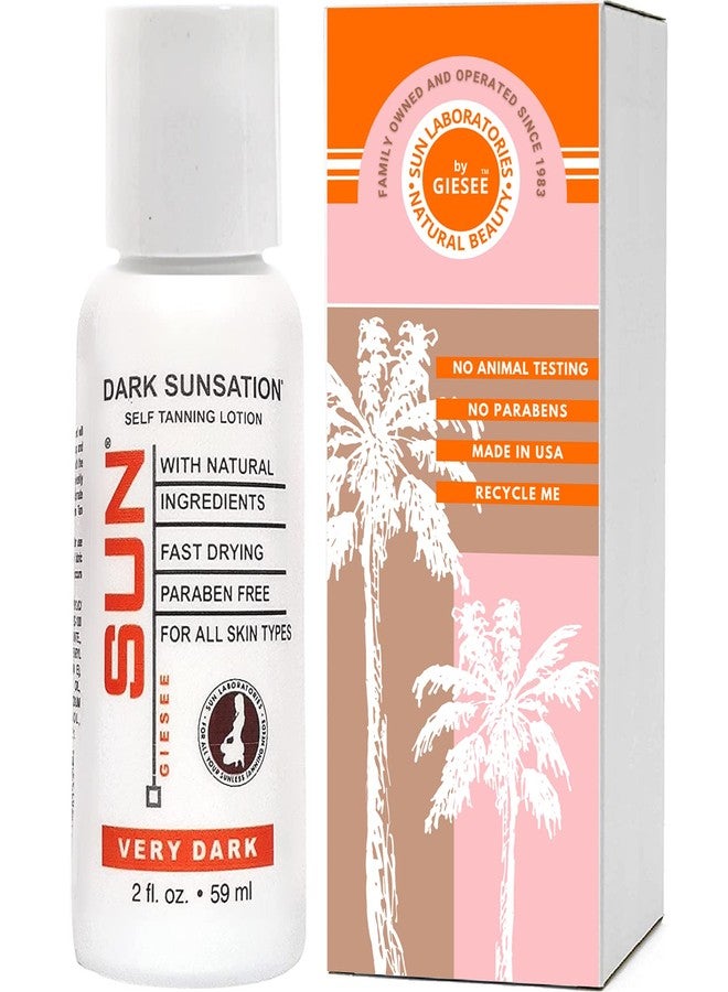 Sun Laboratories By Giesee Dark Sunsation Sunless Tanning Lotion 2 oz - Travel Size Sunless Tanning Lotion, Self Tanner, Instant Self Tanning Lotion, Long Lasting Self Tanner for Face and Body - Image 1