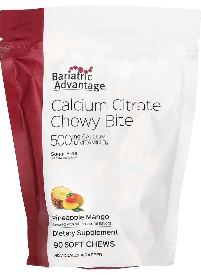 Bariatric Advantage Calcium Citrate Chewy Bite Sugar-Free Pineapple Mango 90 Soft Chews