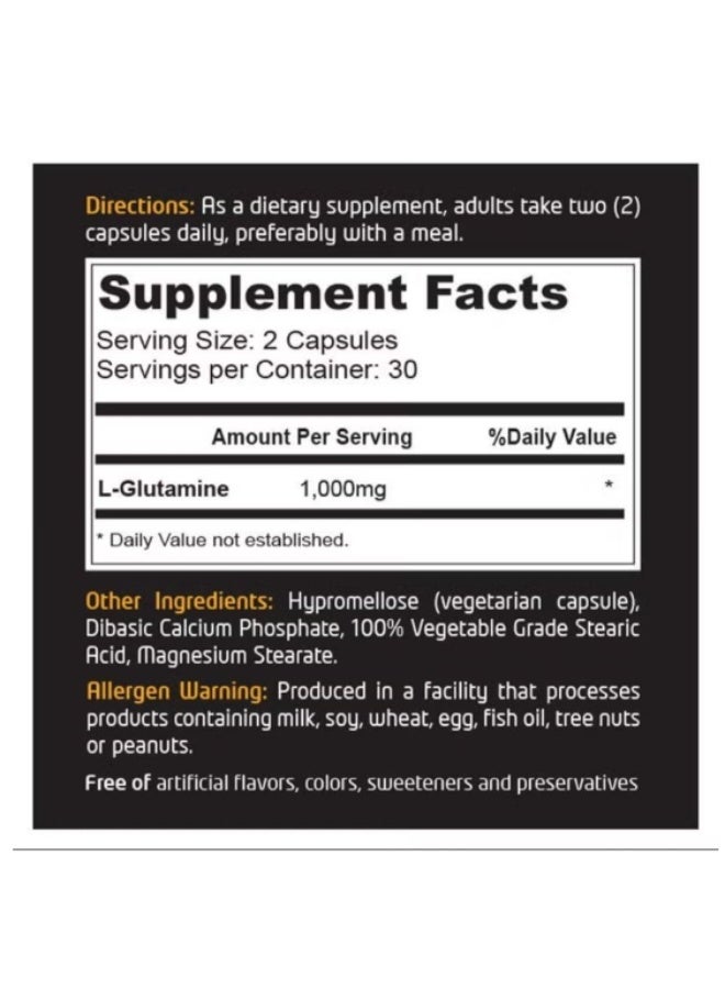 Muscle Core L-Glutamine 1000Mg - 60 Capsules ( Support Muscle Recovery & Performance) - Image 2