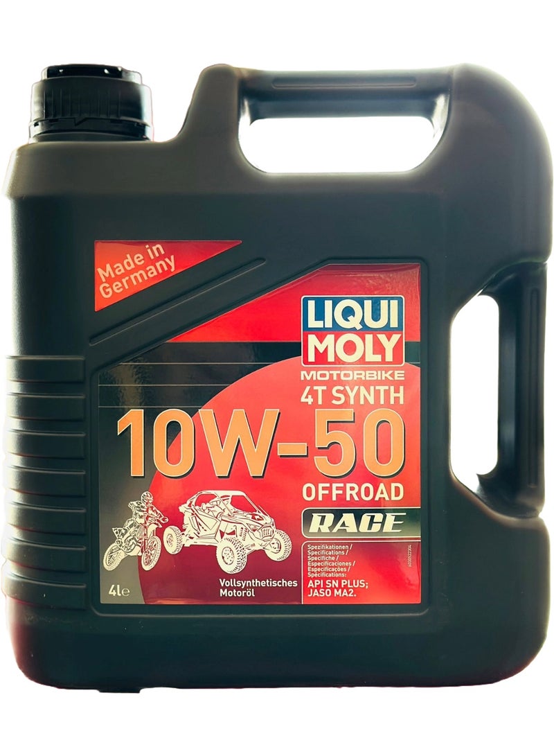 LIQUI MOLY Motorbike 4T Synth 10W-50 Offroad Race (OFF ROAD motorbikes, ATVs, SxS and snowmobiles) 4Ltr - Image 1
