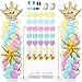 LaRandom 2 Sets Princess Balloon Column Stand Kit with Crown Exploding Star Foil Balloon Pastel Rainbow Balloons Arch Garland for Princess Birthday Wedding Baby Shower Decorations Party Supplies - Image 2
