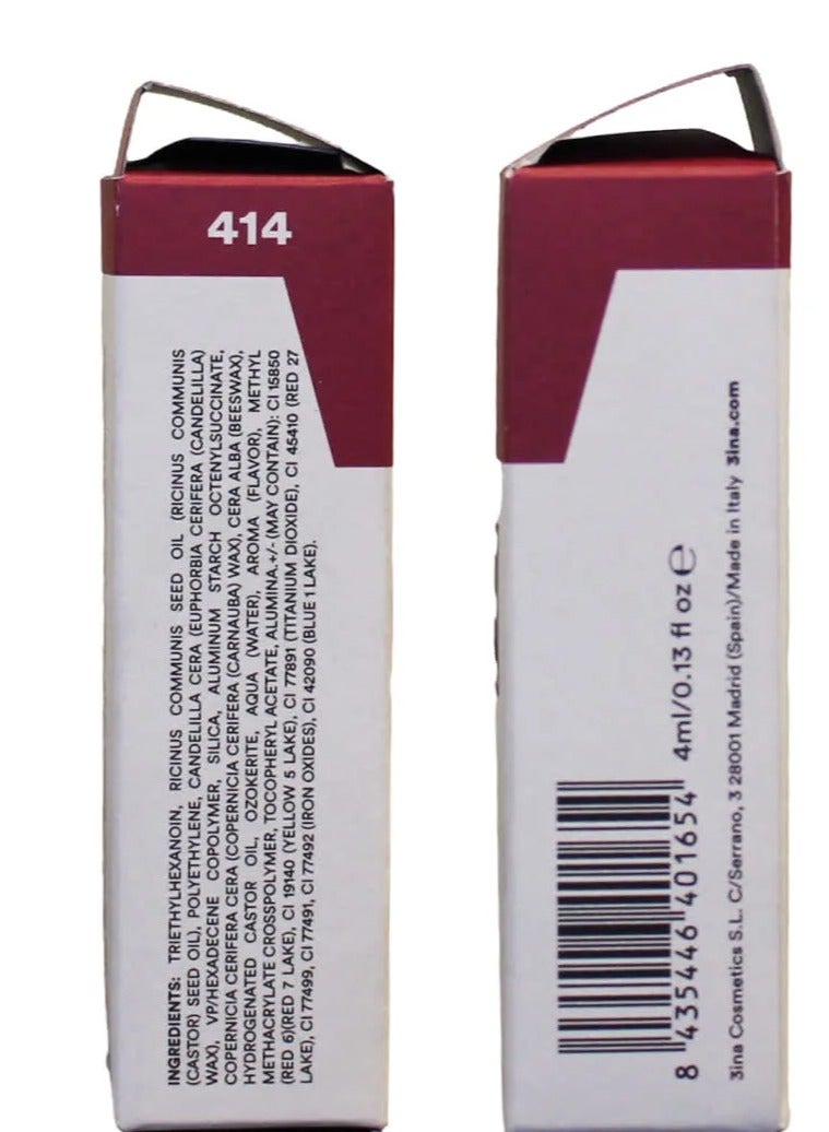 3INA COSMETICS MATTE LIPSTICK VAMPY RED 414 - Image 2