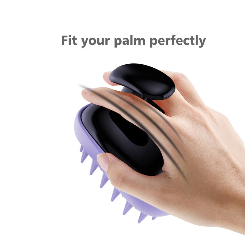 Rebex 2-in-1 Scalp Massager Shampoo Brush,Scalp Scrubber, Exfoliator Brush for Removing Dandruff & Hair Growth,Detangling Scrubber for Wet or Dry Hair (Black Purple) - Image 4