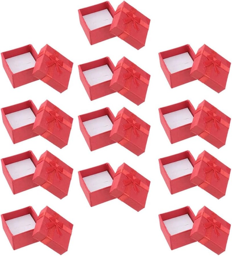 12Pcs Red Square Jewelry Box Set For Rings Bracelets Necklaces Storage Organizer - Image 1