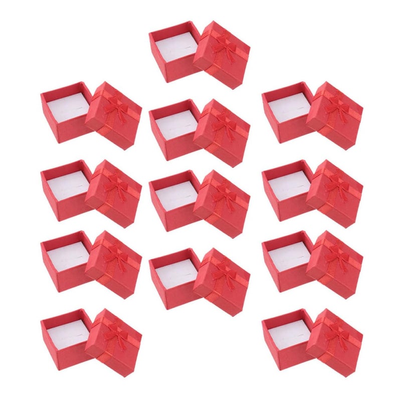 12Pcs Red Square Jewelry Box Set For Rings Bracelets Necklaces Storage Organizer - Image 2