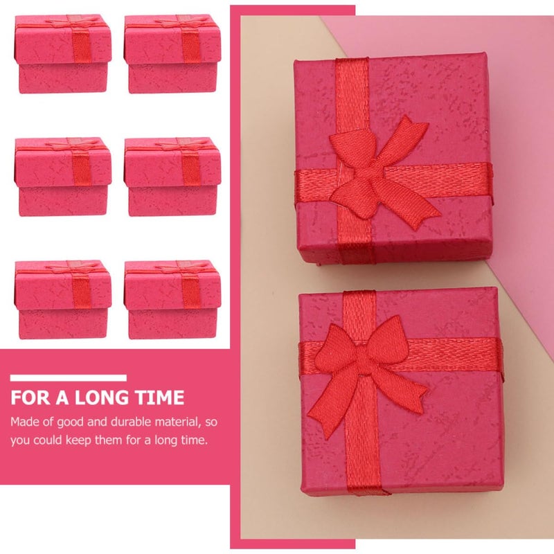 12Pcs Red Square Jewelry Box Set For Rings Bracelets Necklaces Storage Organizer - Image 5