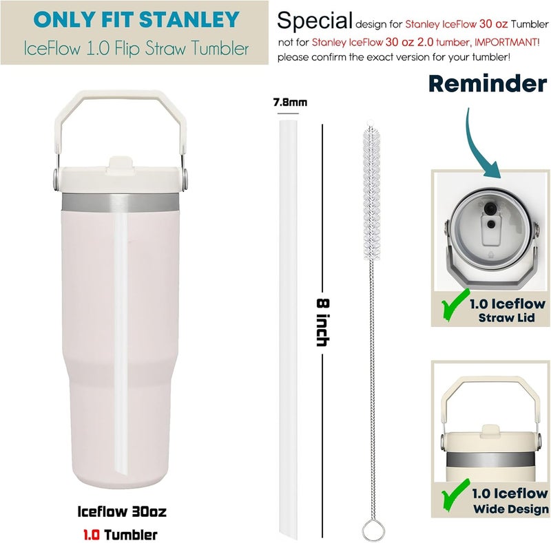 ALINK Replacement Straw Compatible with Stanley Iceflow 30oz Flip Tumbler, Reusable Plastic Straw for 30oz Stanly Iceflow Lid Only, Dishwasher Safe (Clear) - Image 2