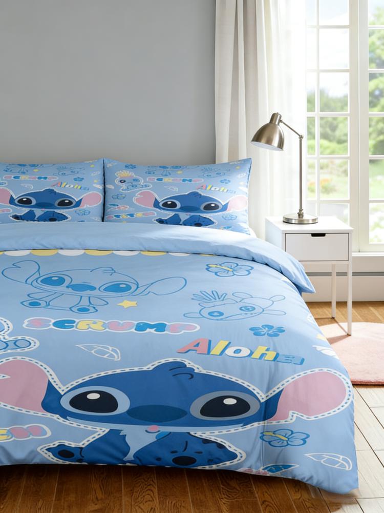 STITCH Cartoon Stitch pattern three-piece bedding set, including a bed cover and two pillowcases (bed cover size 150 cm x 200 cm) - Image 2