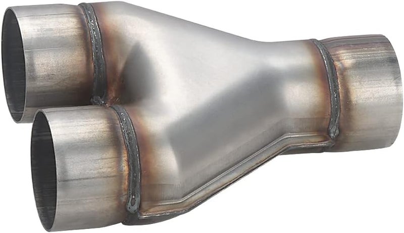 A-KARCK Exhaust Y Pipe 3" Inlet, Stainless Steel 10" Long Dual 3" Outlet Y Pipe - Image 1