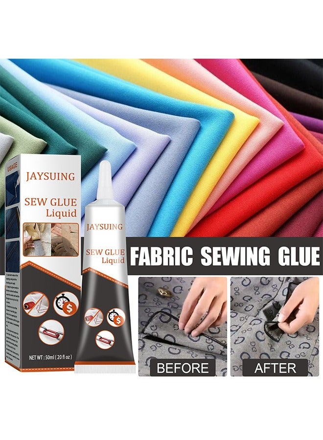 Multi Fabric Sew Glue Liquid, Cloth Repair Sew Glue, Instant Cloth Sew Glue Liquid For Jeans, Printing Pants, Cotton Flannel, Denim Leather, Fast Dry And Permant Washable, 50ML - Image 3