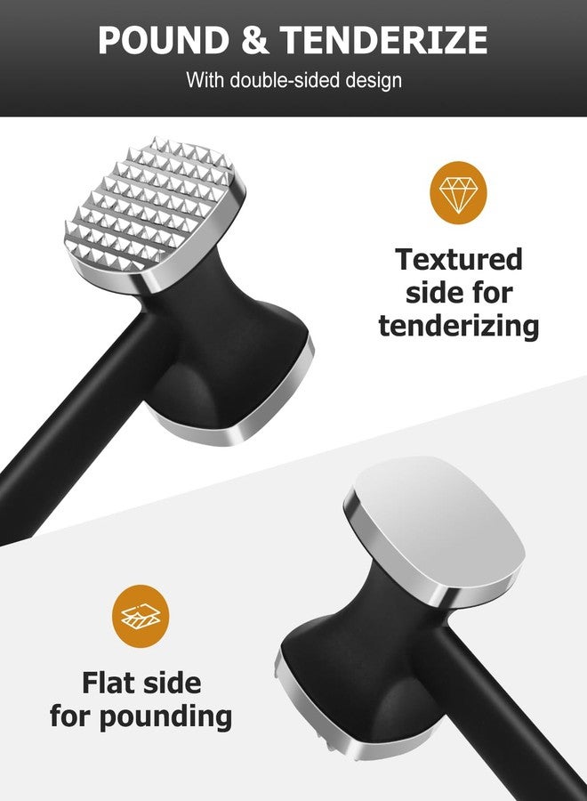 MOSFiATA Meat Tenderizer Hammer with Comfortable-Grip Handle，Dual-side Mallet for Kitchen, Heavy Duty Pounder For Tenderizing Steak, Beef and Fish - Image 3