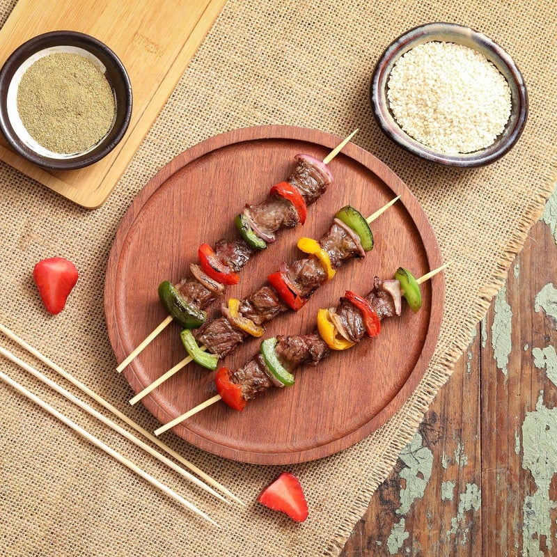 NadaKin 200 PCS Bamboo Skewers, 12 Inch Wooden Skewer for Appetizers, Fruit, Kebabs, Grilling Barbecue, Mini Burger, Sausage, Cocktail Picks for Drinks, Long Toothpicks, Food Sticks Natural, Kitchen Gadget - Image 3