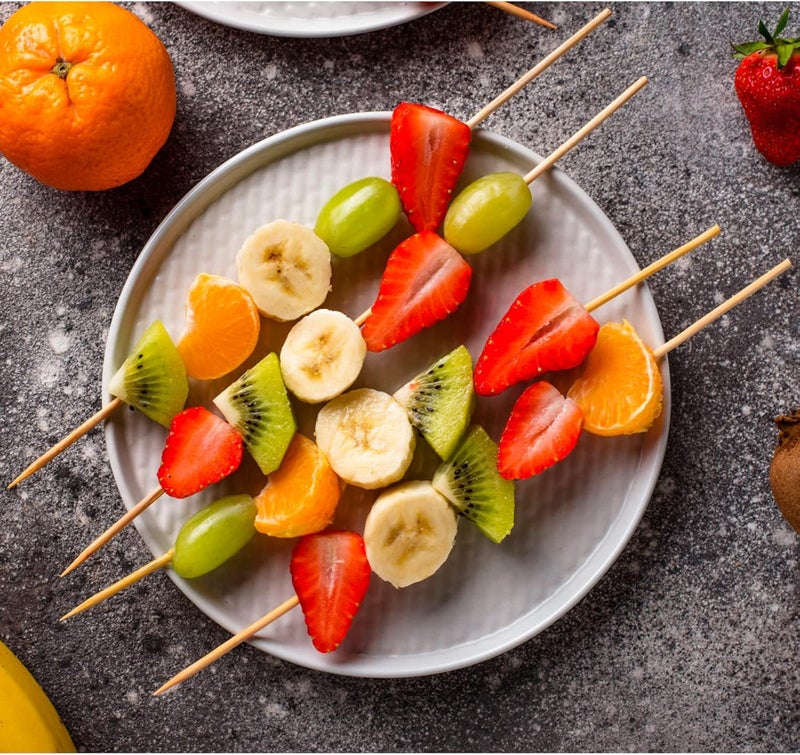 NadaKin 200 PCS Bamboo Skewers, 12 Inch Wooden Skewer for Appetizers, Fruit, Kebabs, Grilling Barbecue, Mini Burger, Sausage, Cocktail Picks for Drinks, Long Toothpicks, Food Sticks Natural, Kitchen Gadget - Image 5