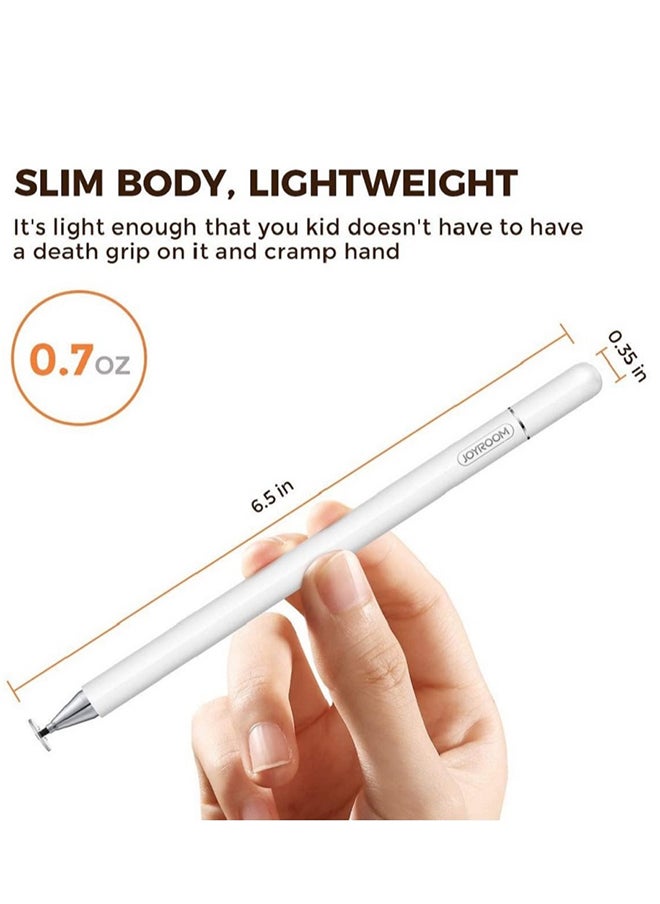 iPad Pencil with Palm Rejection Glove, Capacitive Stylus Pen for Kid Student DrawingWriting, Universal for iPad Pro/iPad 8th/7th/6th, Generation/Mini/Air/iPhone/Android/Samsung/Surface White