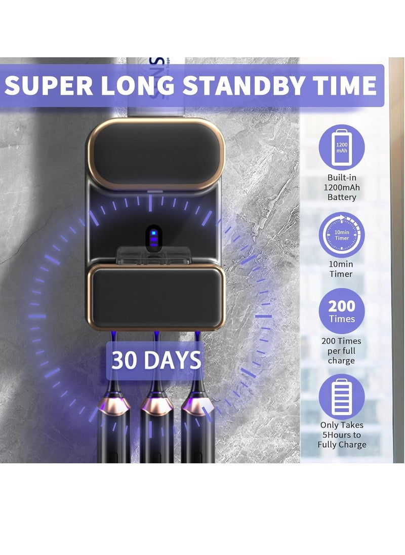 GUDOO Automatic Toothpaste Dispenser Wall Mounted Electric Toothpaste Dispenser with 3 Toothpaste Slots Toothpaste Dispenser for Kids and Adults Black  - Image 3