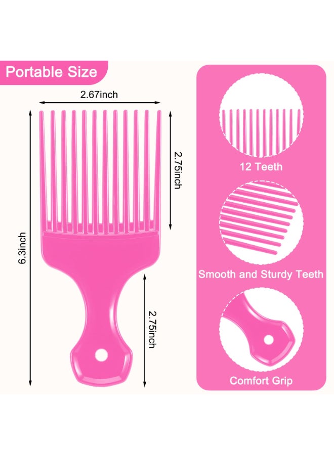 SIMPOR 2 Pcs Hair Pick Comb Wide Tooth Lift for Hair Styling Detangling Plastic Afro Pick for Women Men Fist Picks for Curly and Afro Hair - Image 4